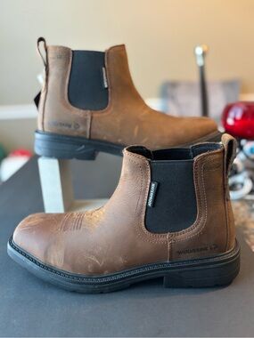 NEW Wolverine Brown Leather Chukka Waterproof Work Boots